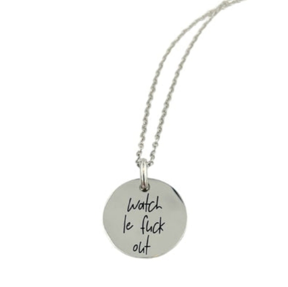 Watch Le F*ck Out Necklace Silver Tone - Picture 1 of 11
